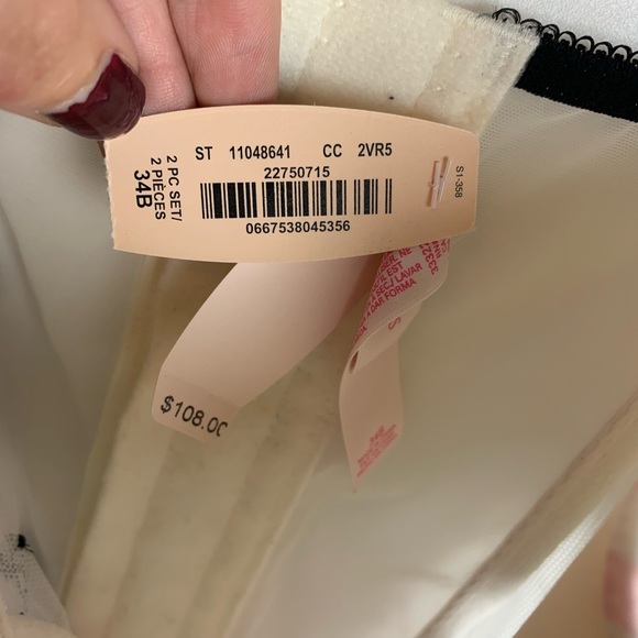 Victoria's Secret Corset Pink/White Black Garter Size 34B - Picture 8 of 11